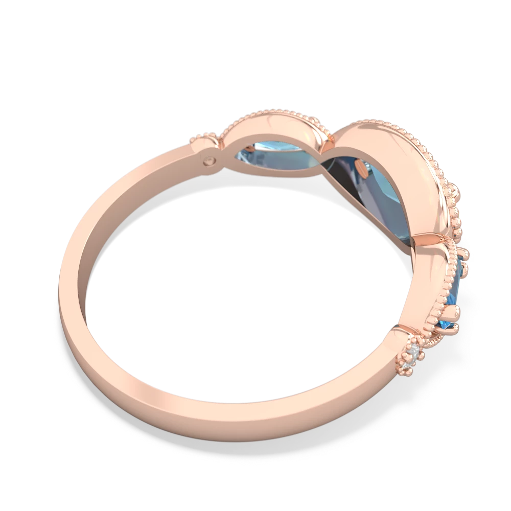 Lab Sapphire Milgrain Marquise 14K Rose Gold ring R5700