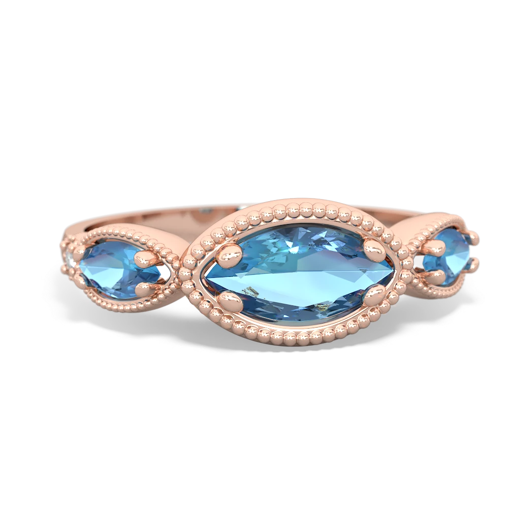 Sapphire Milgrain Marquise 14K Rose Gold ring R5700