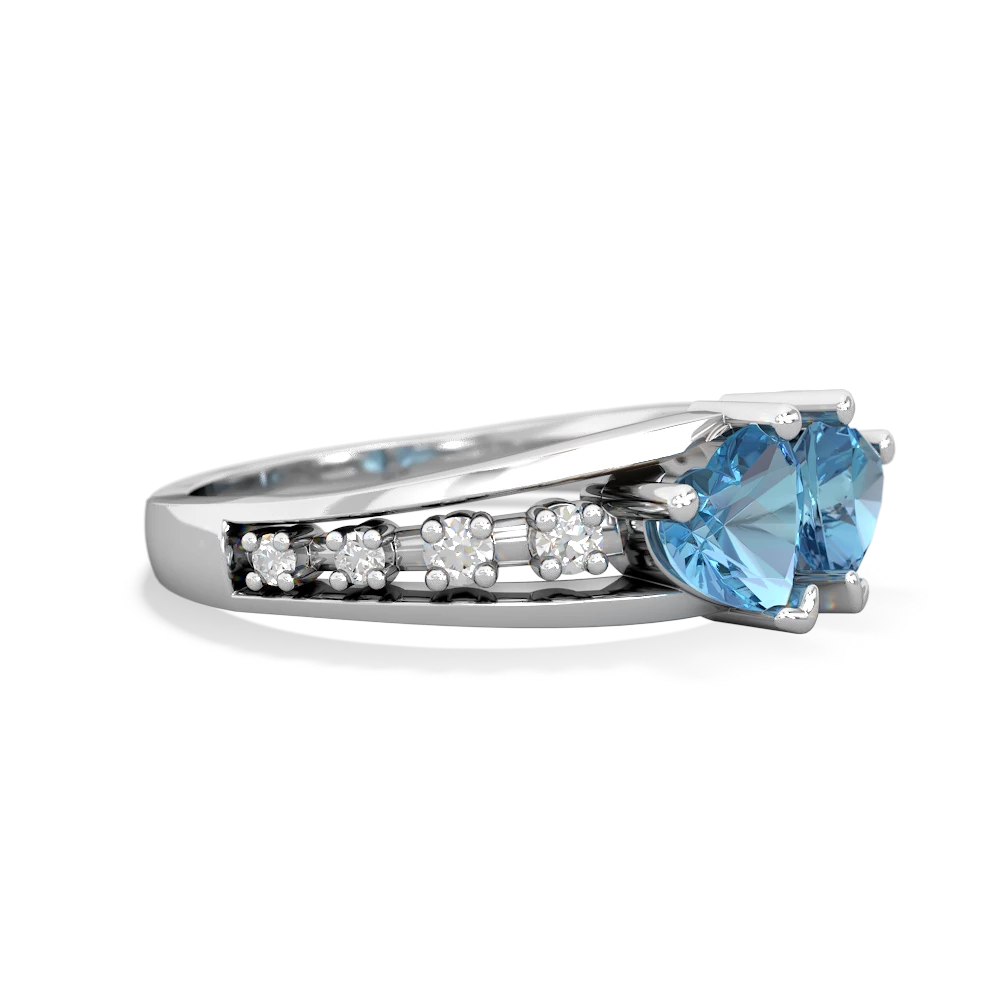 Blue Topaz Heart To Heart 14K White Gold ring R3342