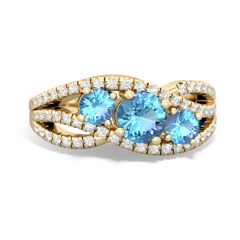 Sapphire Three Stone Aurora 14K Yellow Gold ring R3080