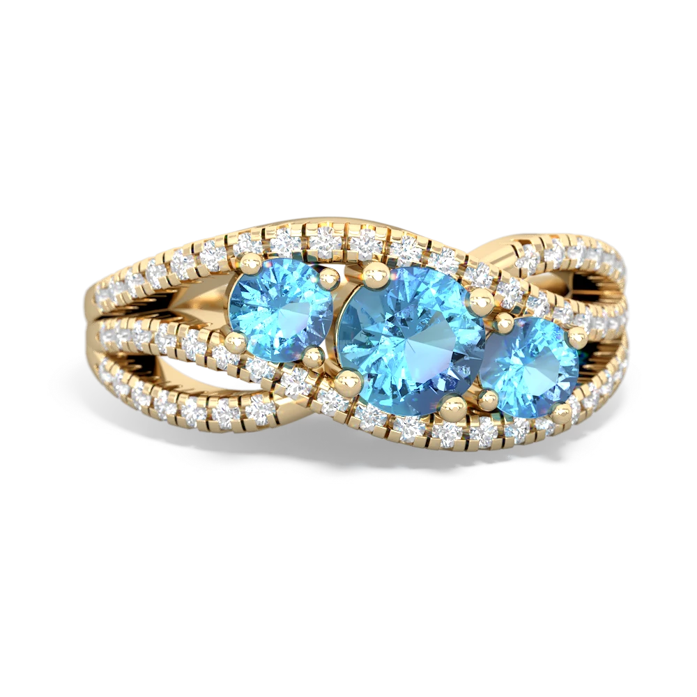 Opal Three Stone Aurora 14K Yellow Gold ring R3080