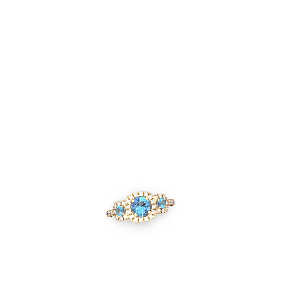 London Topaz Regal Halo 14K Yellow Gold ring R5350