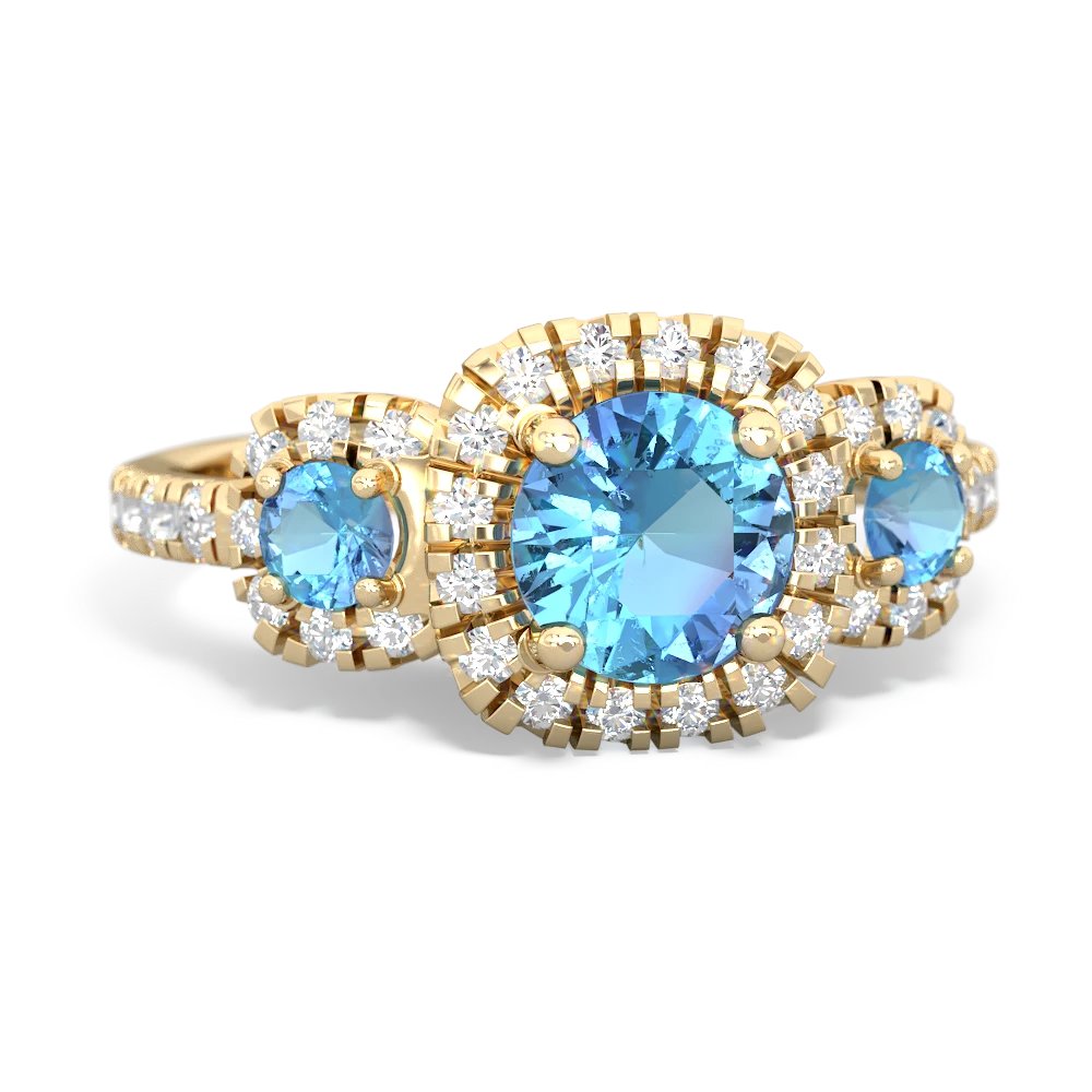 Sapphire Regal Halo 14K Yellow Gold ring R5350