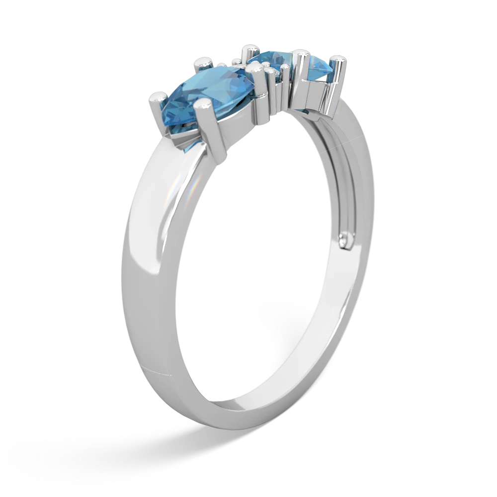 Blue Topaz Pear Bowtie 14K White Gold ring R0865