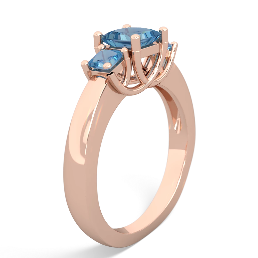 Lab Sapphire Three Stone Trellis 14K Rose Gold ring R4015