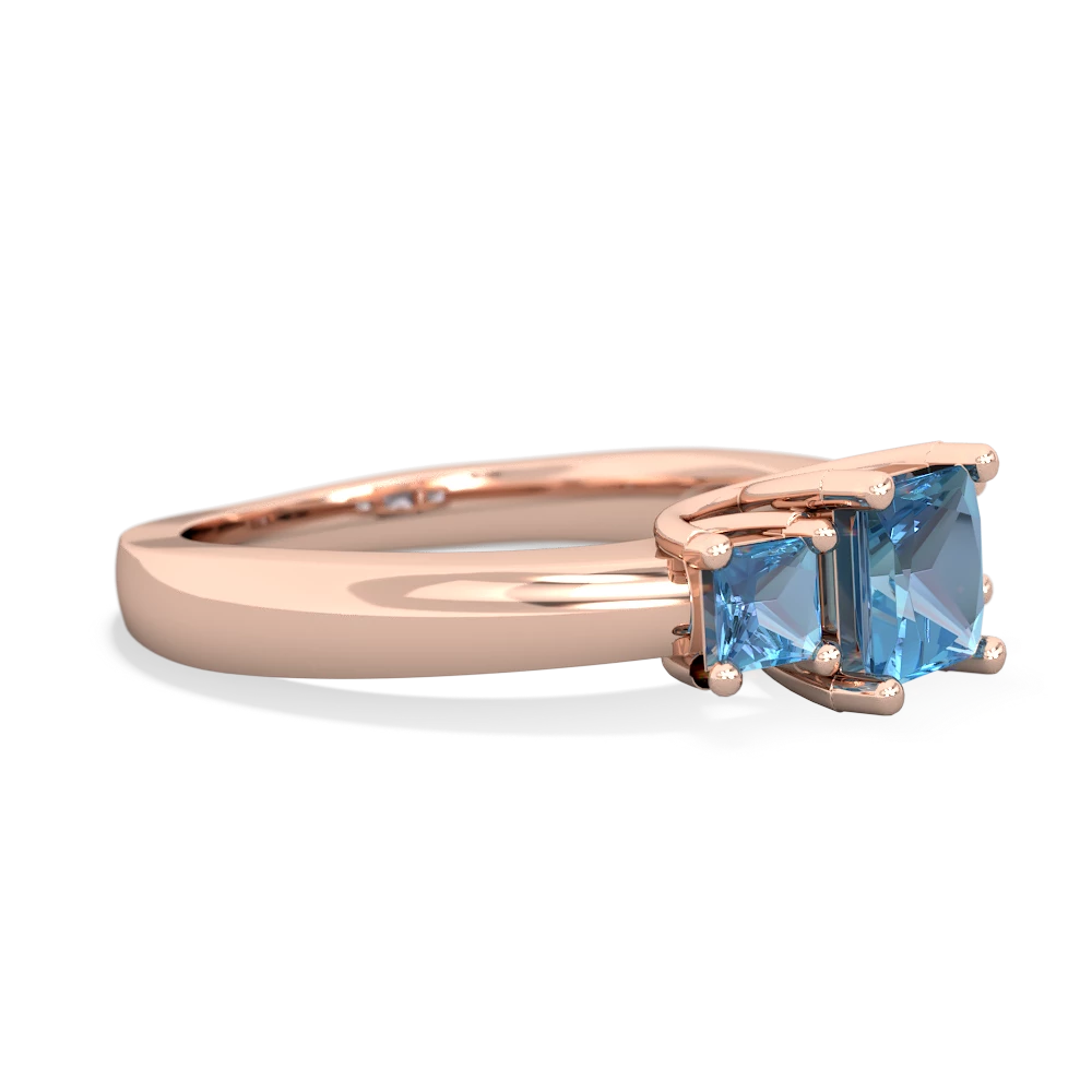 White Topaz Three Stone Trellis 14K Rose Gold ring R4015