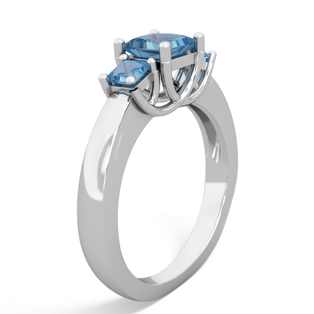 Sapphire Three Stone Trellis 14K White Gold ring R4015