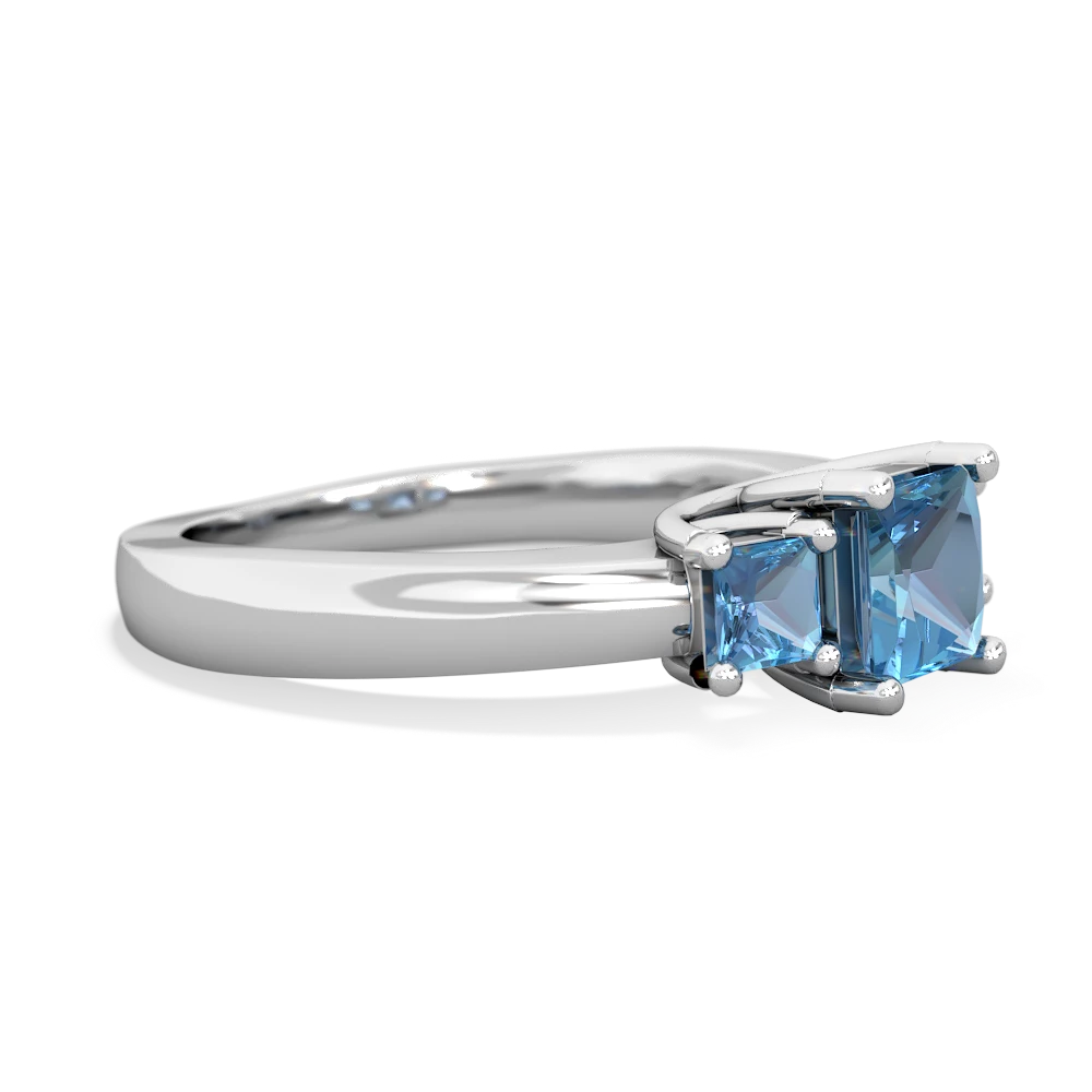 Blue Topaz Three Stone Trellis 14K White Gold ring R4015