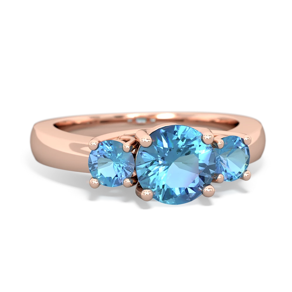 Opal Three Stone Round Trellis 14K Rose Gold ring R4018