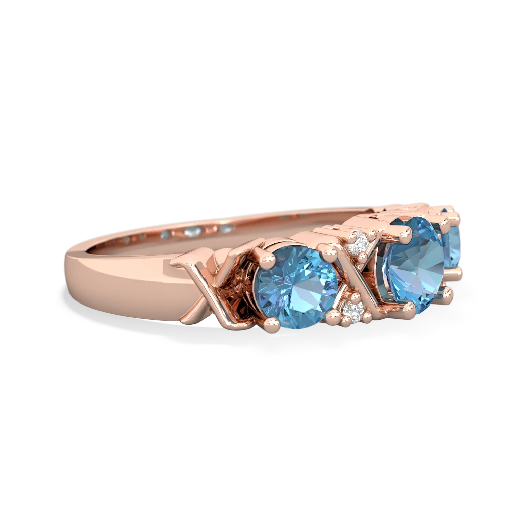 Lab Pink Sapphire Hugs And Kisses 14K Rose Gold ring R5016