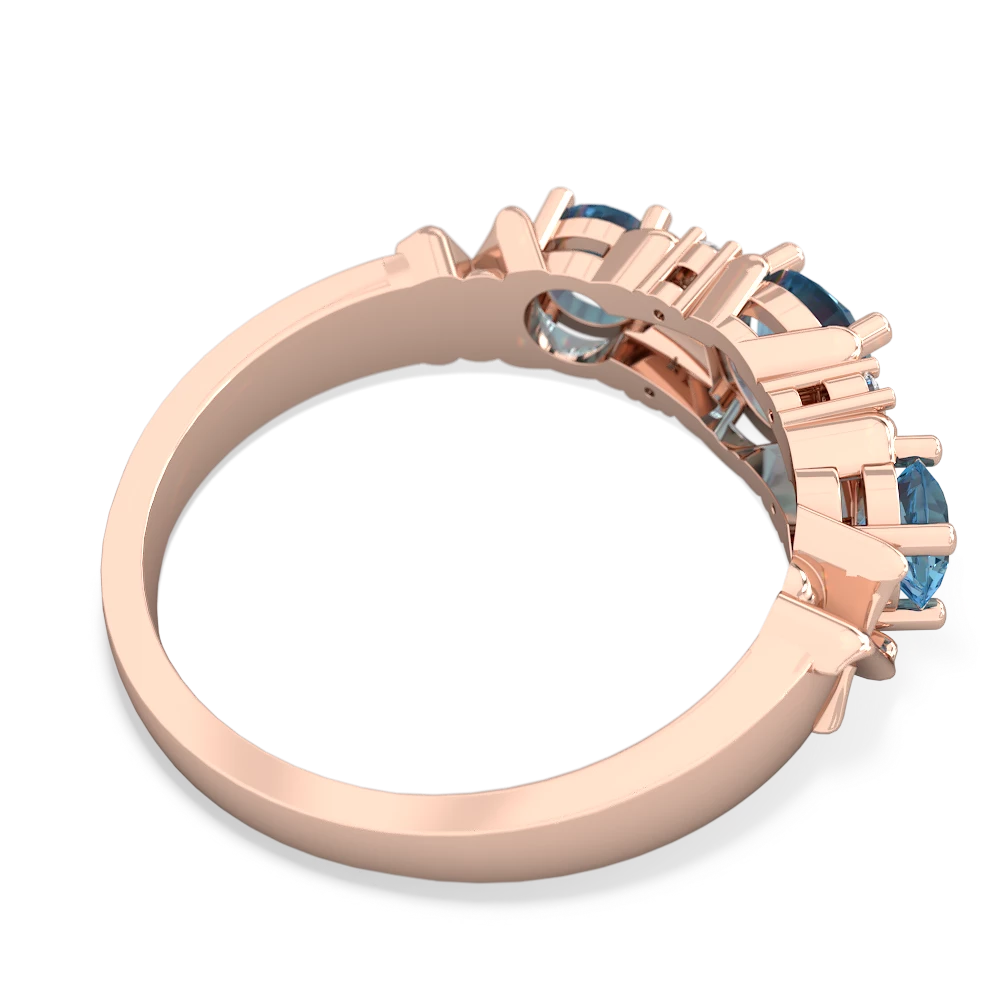 Lab Sapphire Hugs And Kisses 14K Rose Gold ring R5016