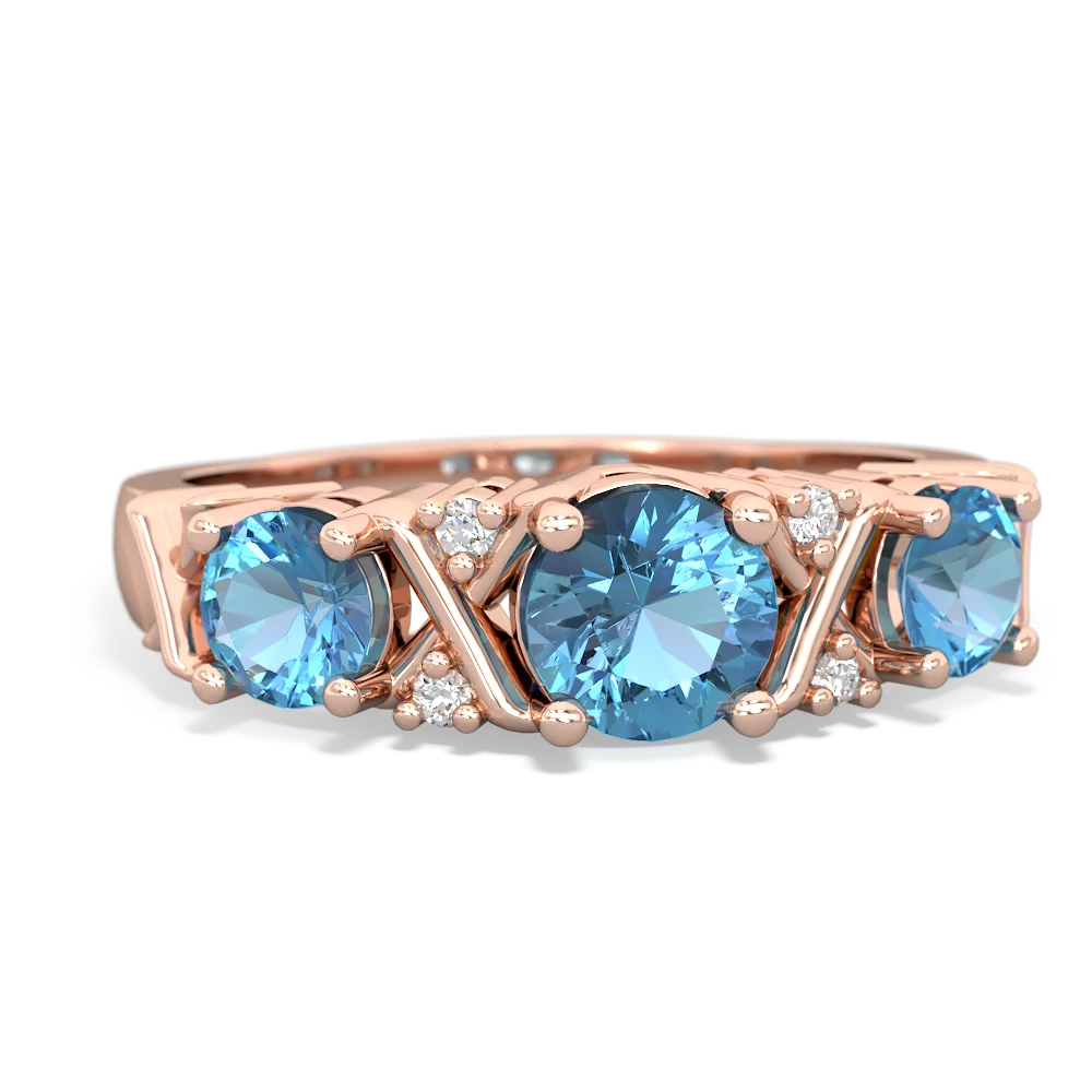 Turquoise Hugs And Kisses 14K Rose Gold ring R5016