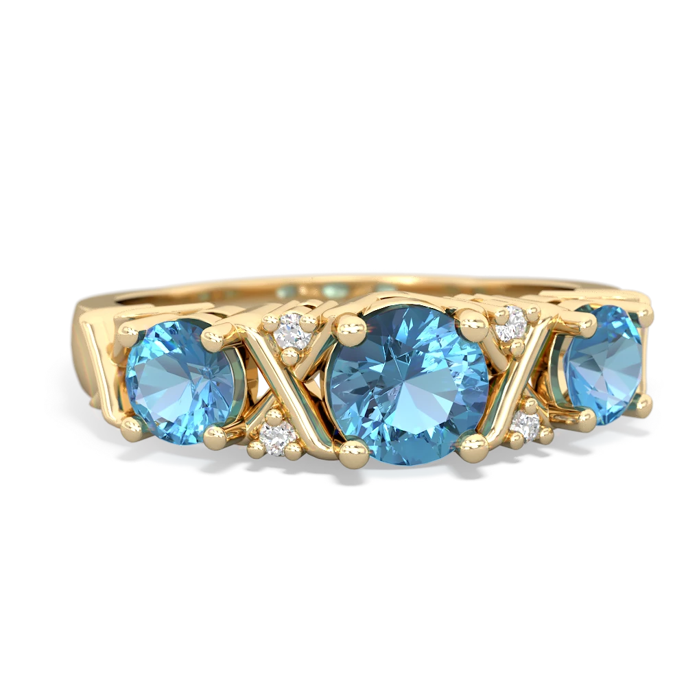 Sapphire Hugs And Kisses 14K Yellow Gold ring R5016