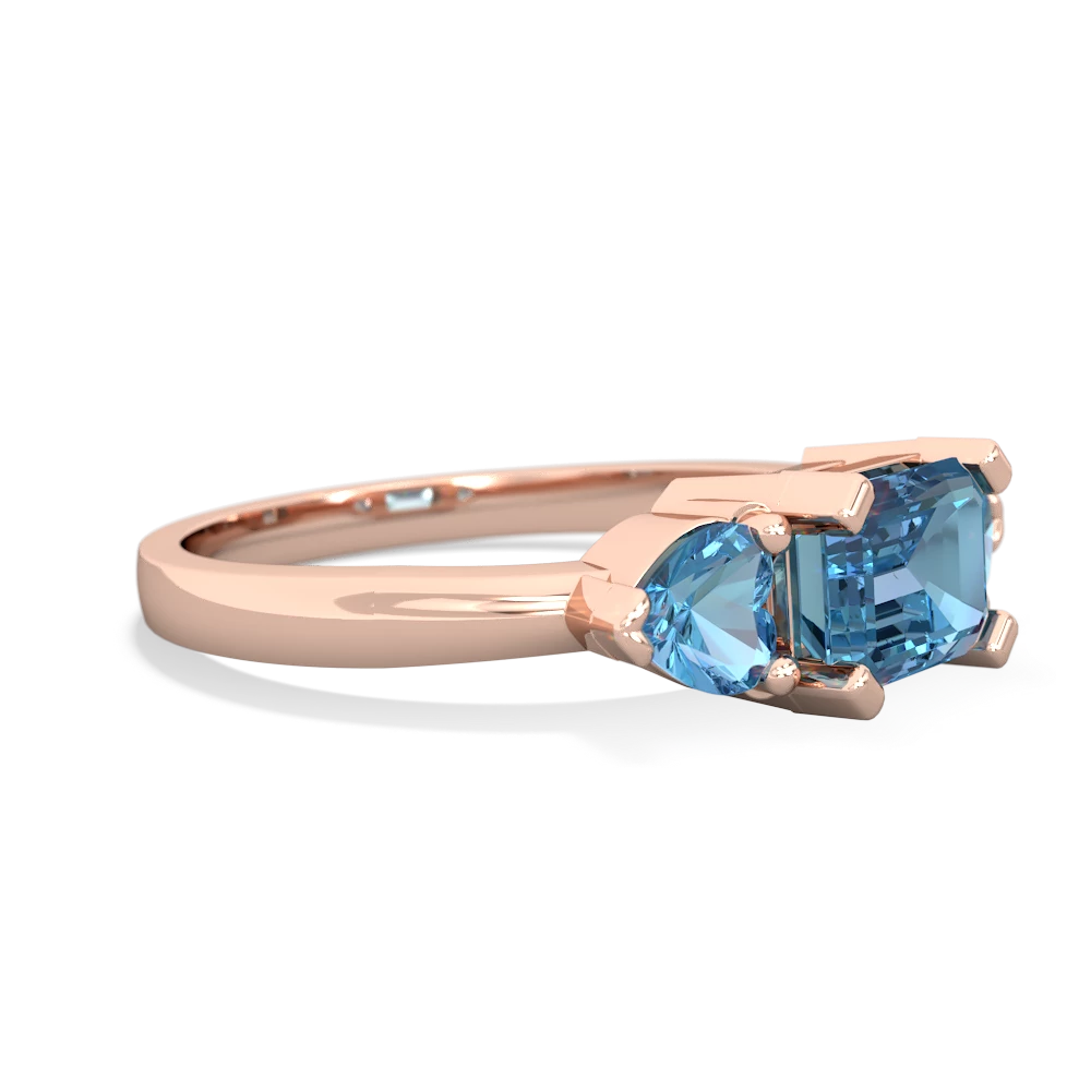 Lab Sapphire Three Stone 14K Rose Gold ring R5235