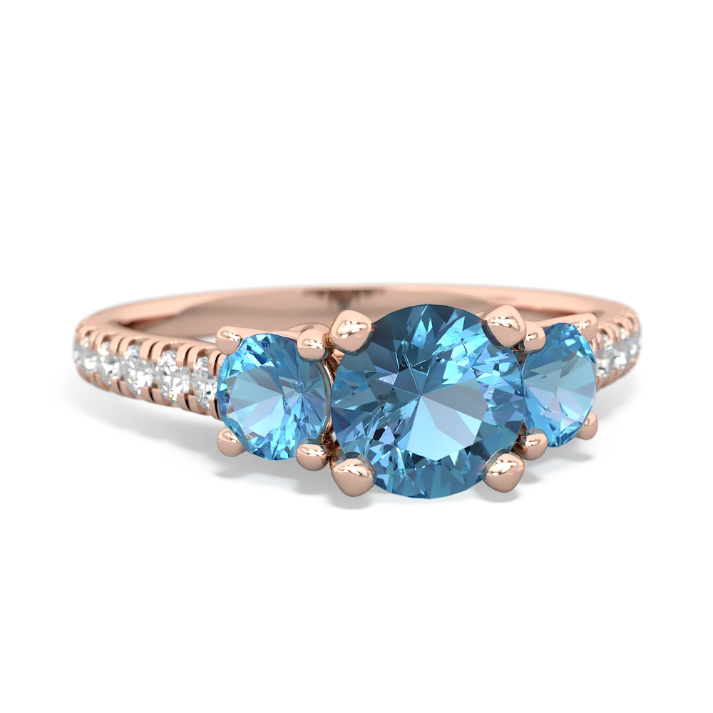 Lab Sapphire Pave Trellis 14K Rose Gold ring R5500