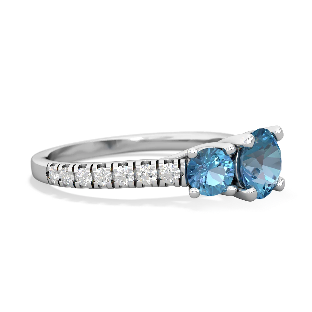 Aquamarine Pave Trellis 14K White Gold ring R5500