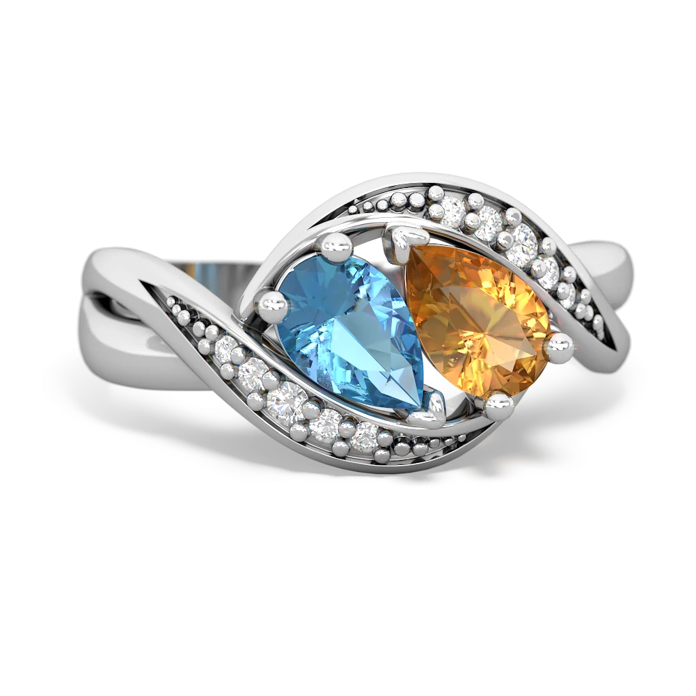 Blue Topaz Summer Winds 14K White Gold ring R5342