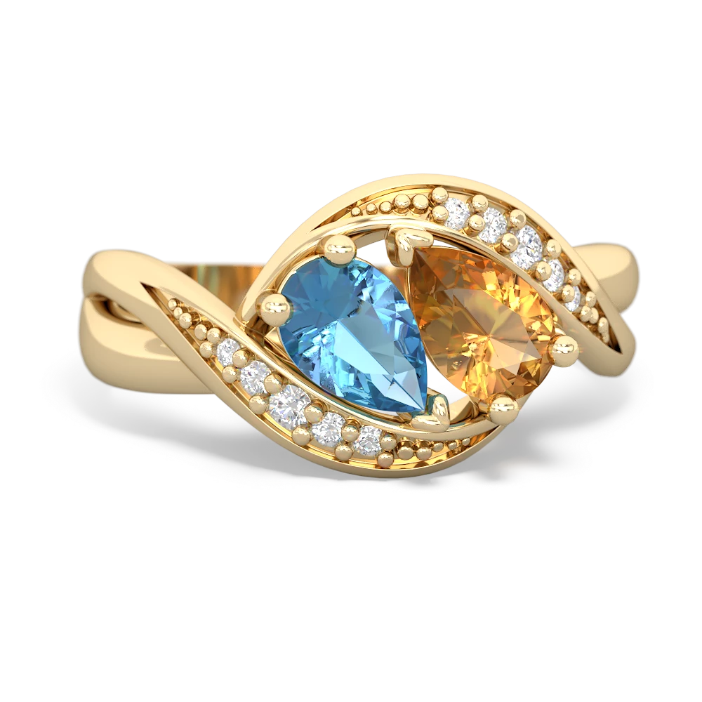 Blue Topaz Summer Winds 14K Yellow Gold ring R5342