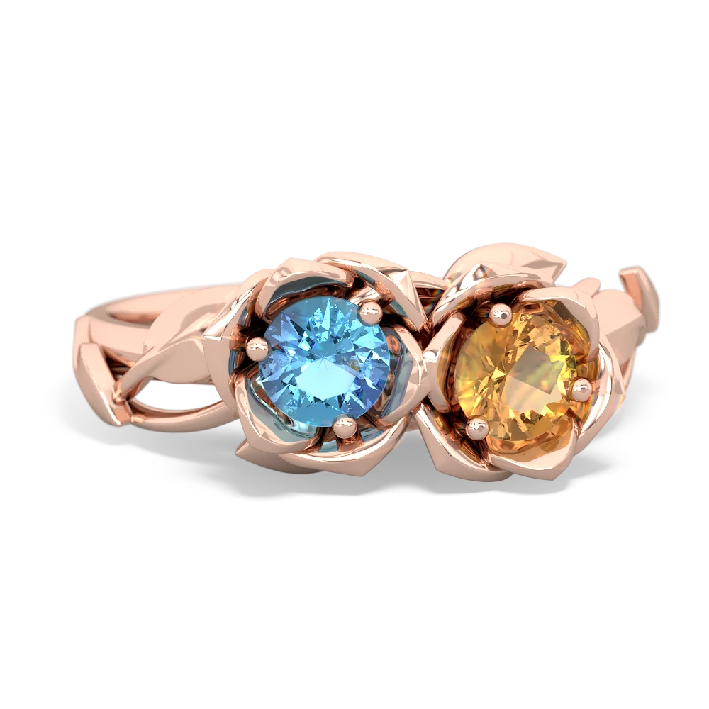 Blue Topaz Rose Garden 14K Rose Gold ring R5510