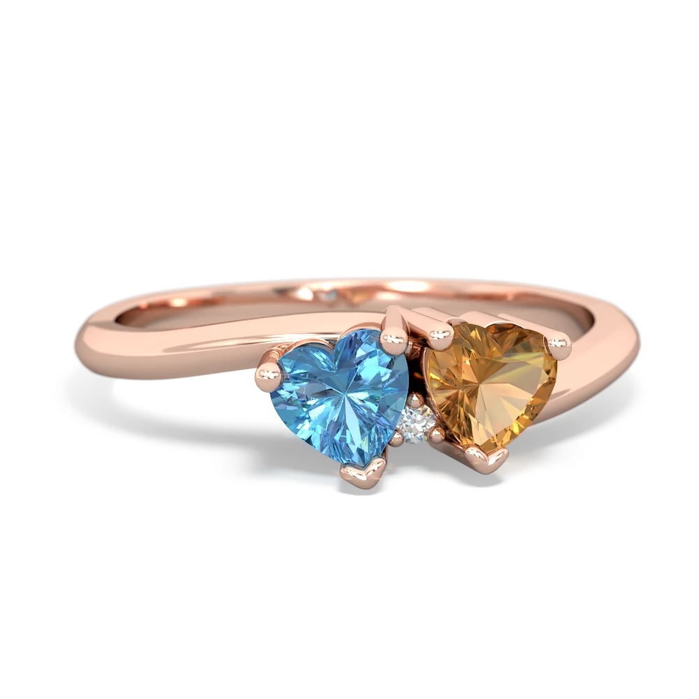 Blue Topaz Sweethearts 14K Rose Gold ring R5260