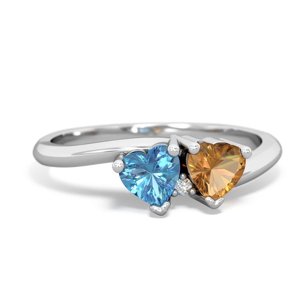 Blue Topaz Sweethearts 14K White Gold ring R5260