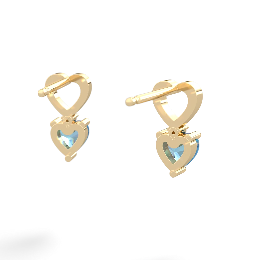 Blue Topaz Four Hearts 14K Yellow Gold earrings E2558