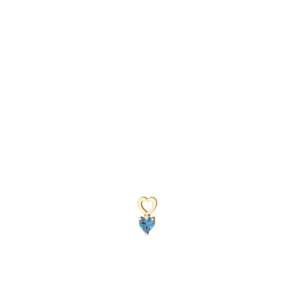 Blue Topaz Four Hearts 14K Yellow Gold earrings E2558
