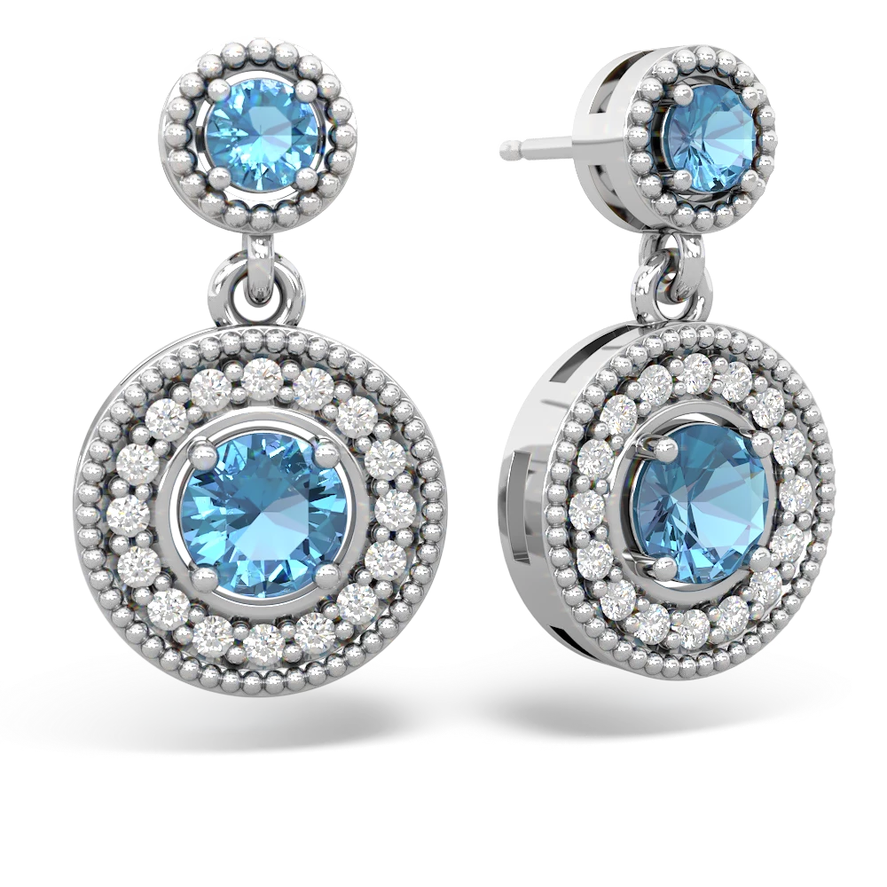 Blue topaz sales halo earrings