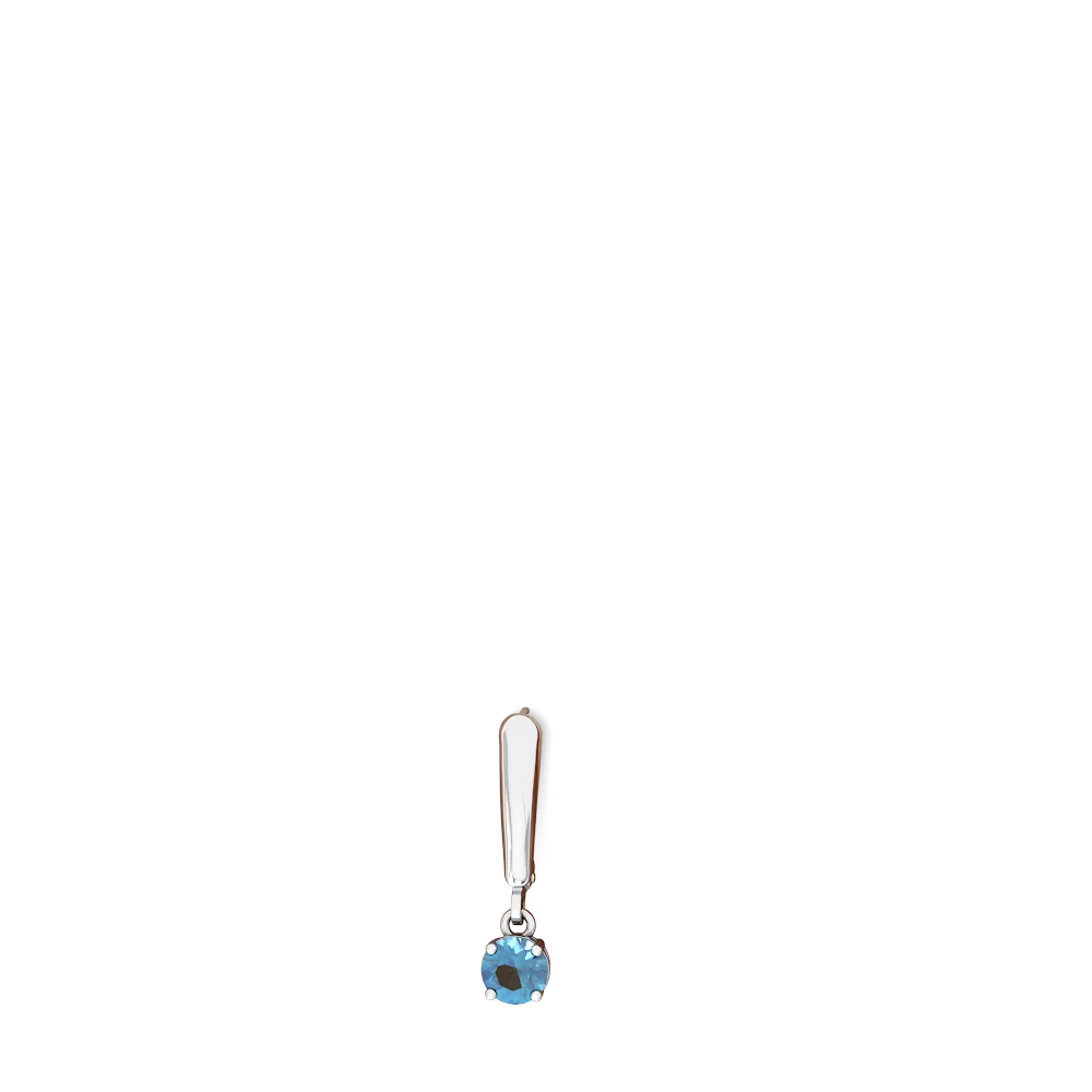 Blue Topaz 5Mm Round Lever Back 14K White Gold earrings E2785