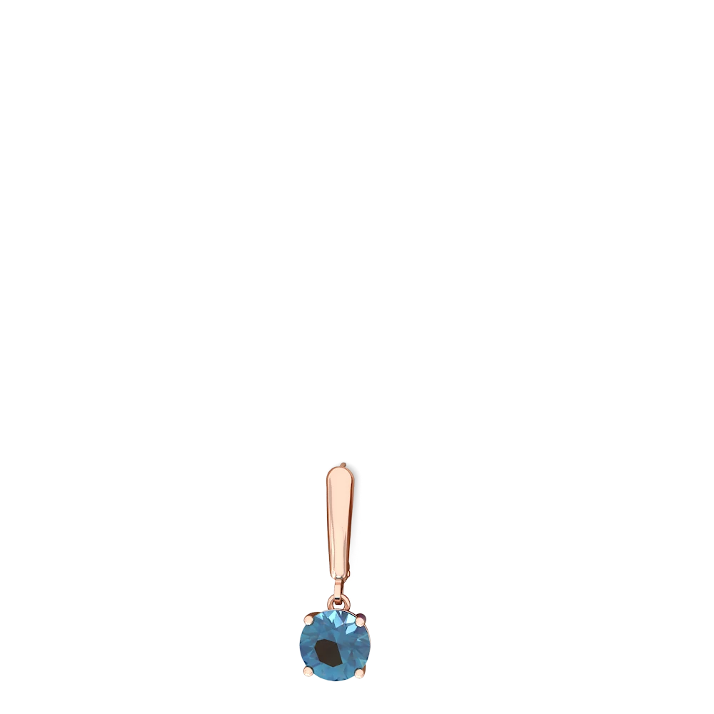 Blue Topaz 8Mm Round Lever Back 14K Rose Gold earrings E2788