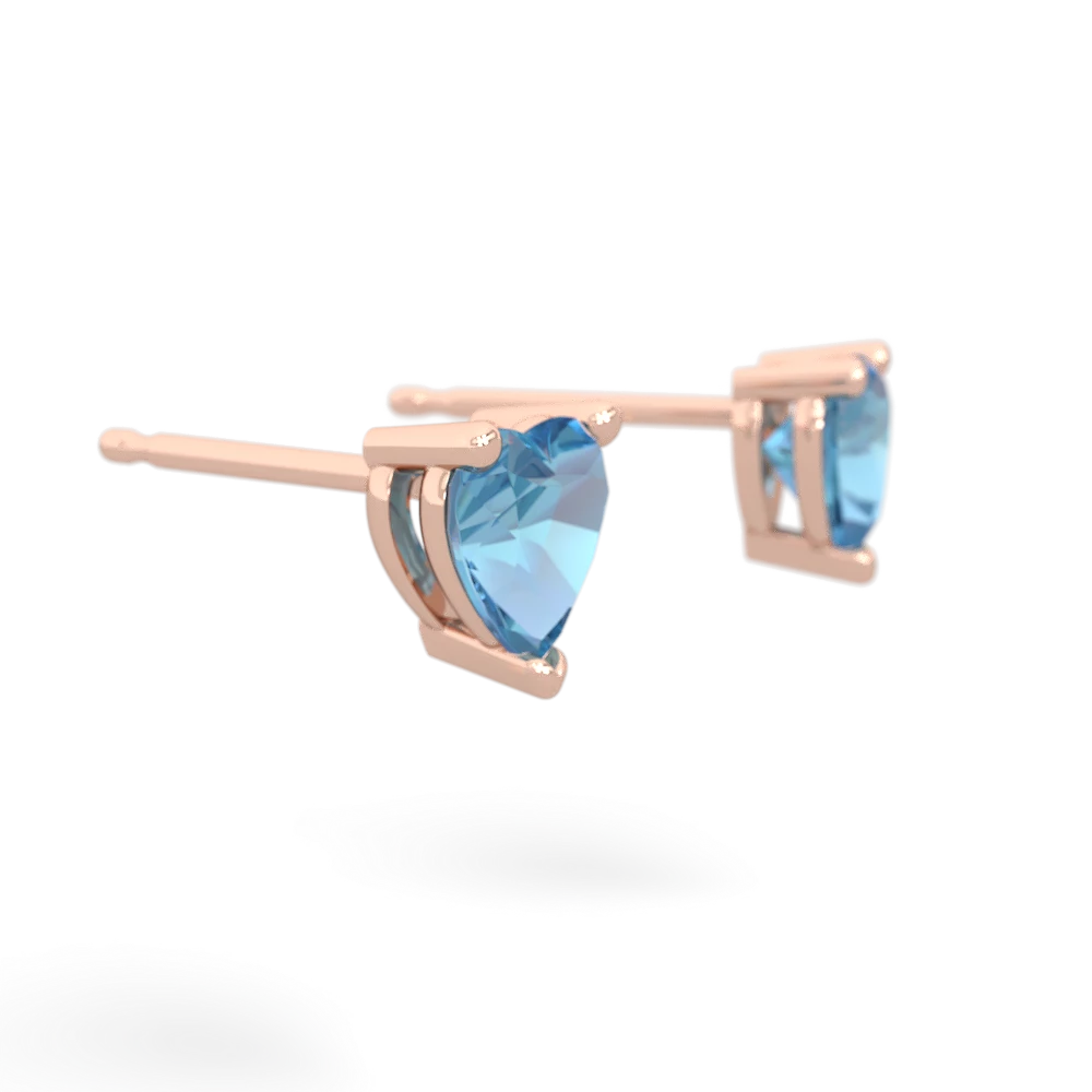 Blue Topaz 5Mm Heart Stud 14K Rose Gold earrings E1861