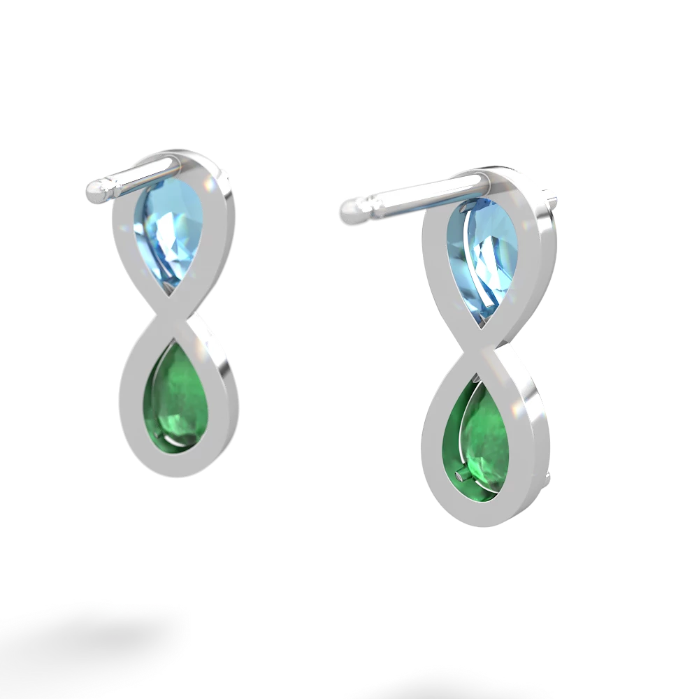 Blue Topaz Infinity 14K White Gold earrings E5050