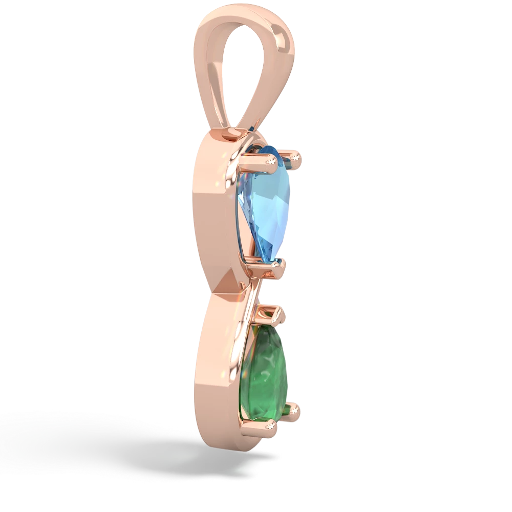 Blue Topaz Infinity 14K Rose Gold pendant P5050