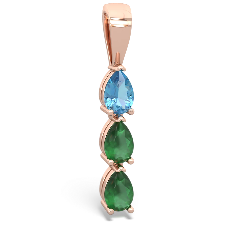 Blue Topaz Dew Drops 14K Rose Gold pendant P2251