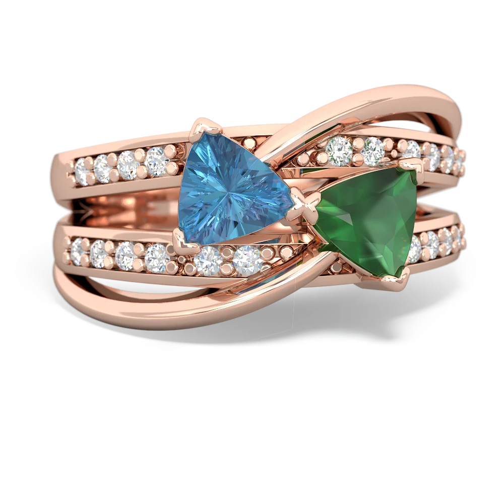 Blue Topaz Bowtie 14K Rose Gold ring R2360