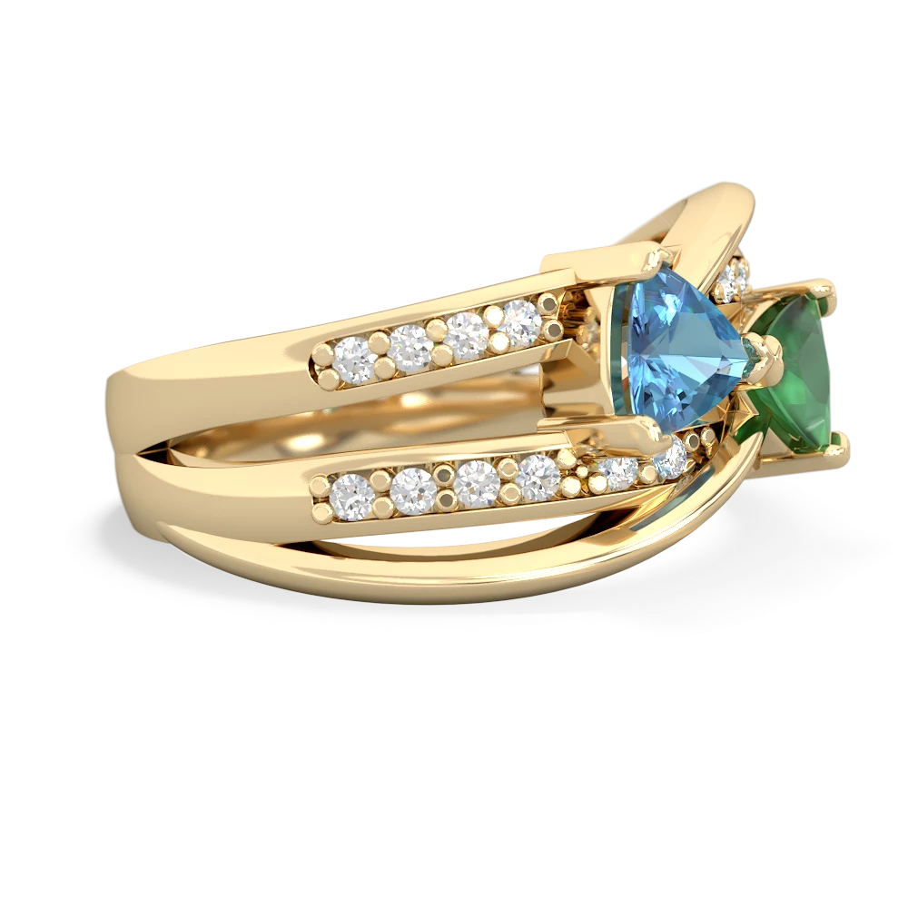 Blue Topaz Bowtie 14K Yellow Gold ring R2360