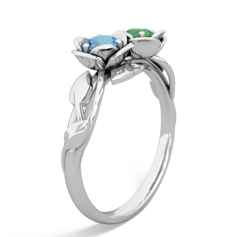 Blue Topaz Rose Garden 14K White Gold ring R5510