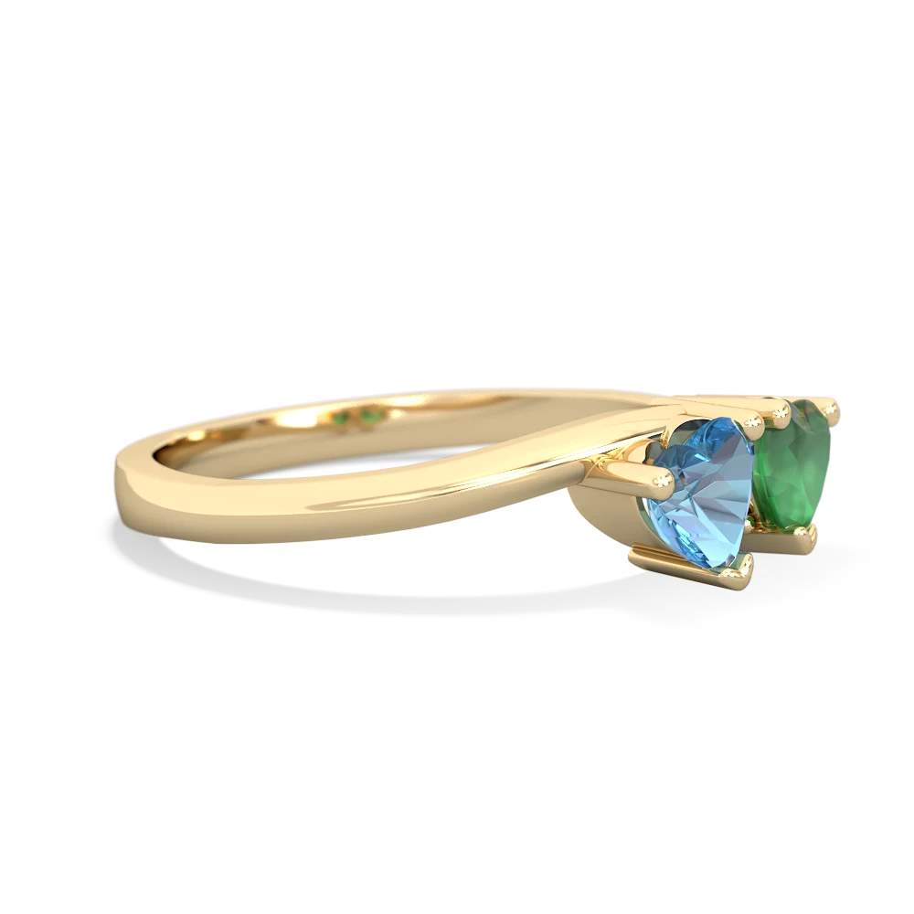 Blue Topaz Sweethearts 14K Yellow Gold ring R5260