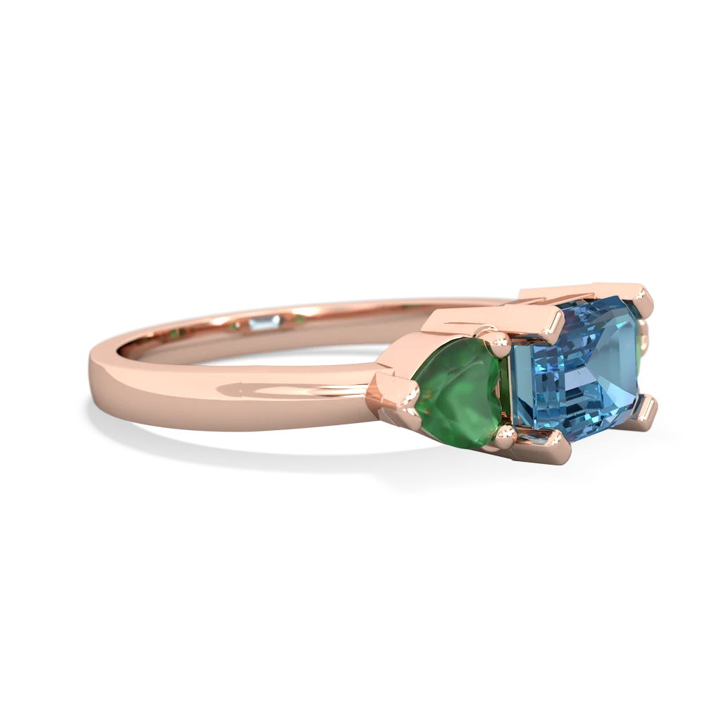 Blue Topaz Three Stone 14K Rose Gold ring R5235