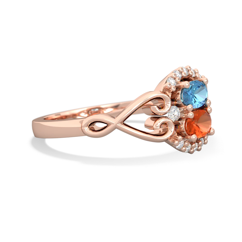 Blue Topaz Love Nest 14K Rose Gold ring R5860