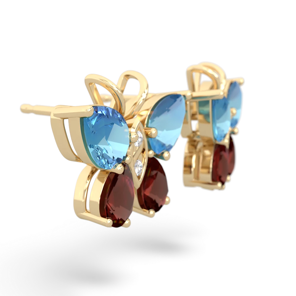 Blue Topaz Butterfly 14K Yellow Gold earrings E2215