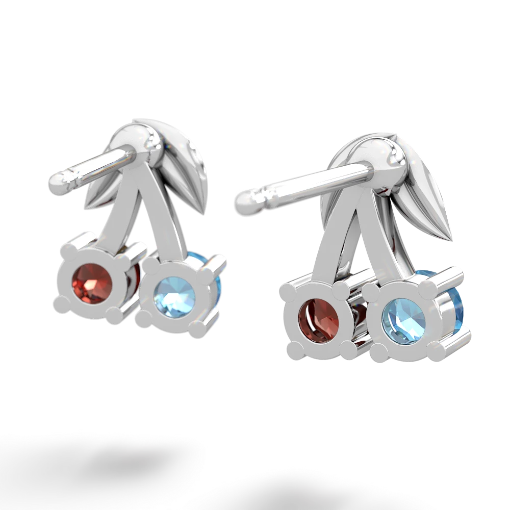 Blue Topaz Sweet Cherries 14K White Gold earrings E7001