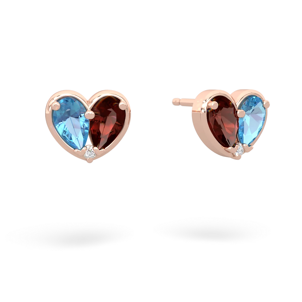 Blue Topaz 'Our Heart' 14K Rose Gold earrings E5072