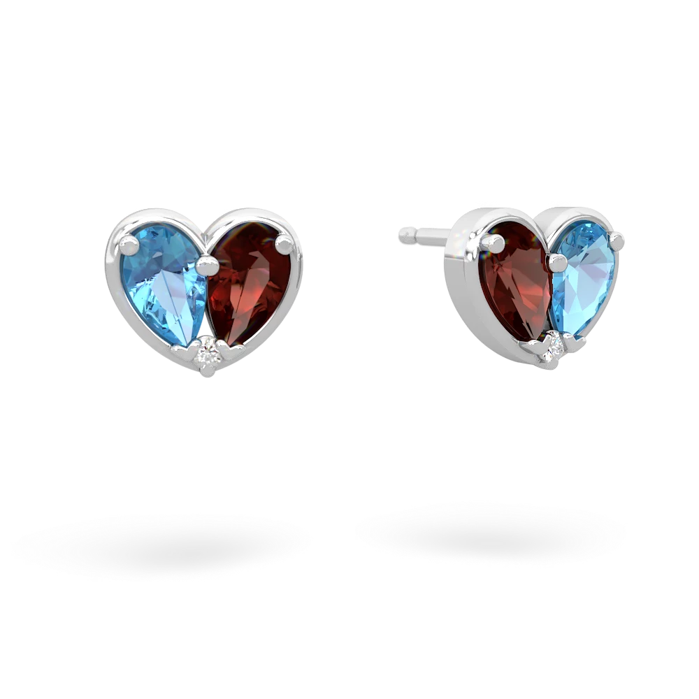 Blue Topaz 'Our Heart' 14K White Gold earrings E5072