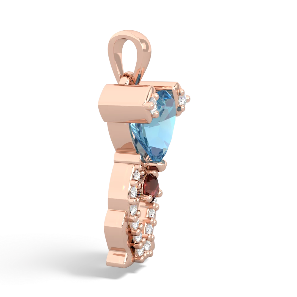 Blue Topaz Puppy Love 14K Rose Gold pendant P5800