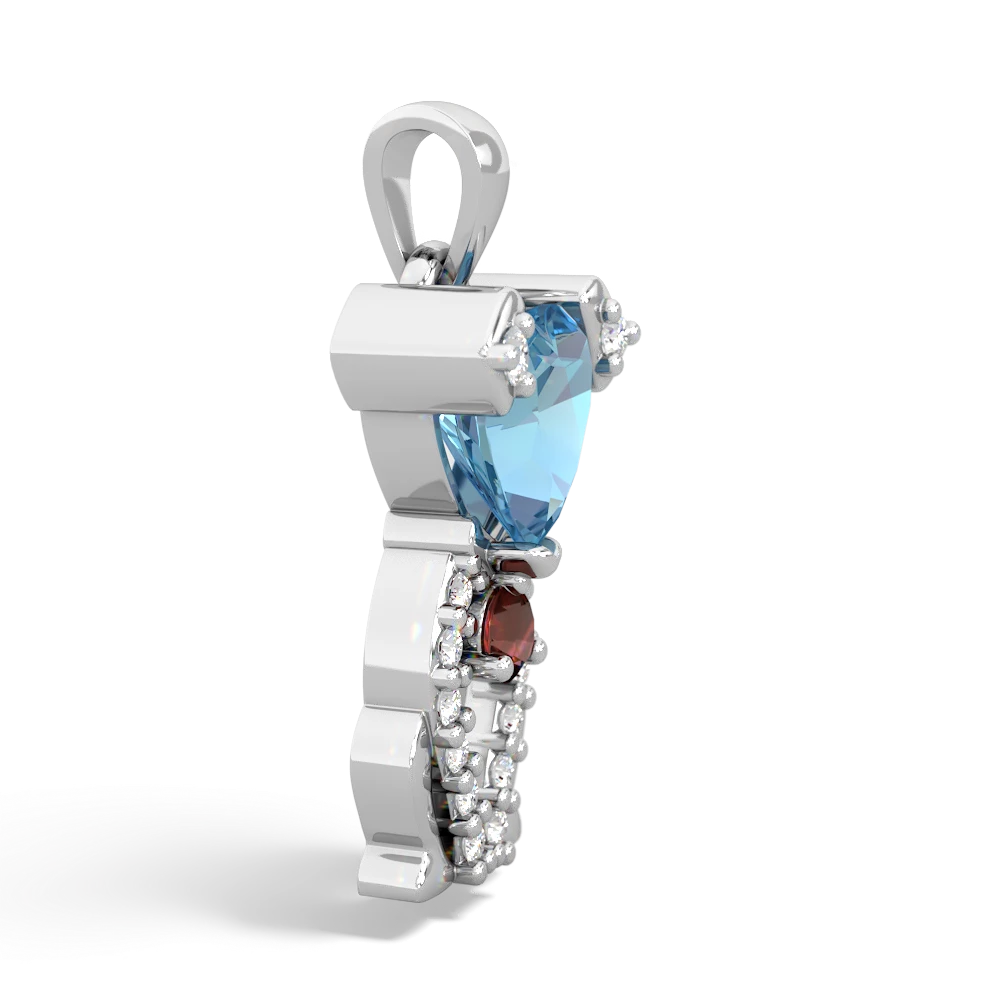 Blue Topaz Puppy Love 14K White Gold pendant P5800