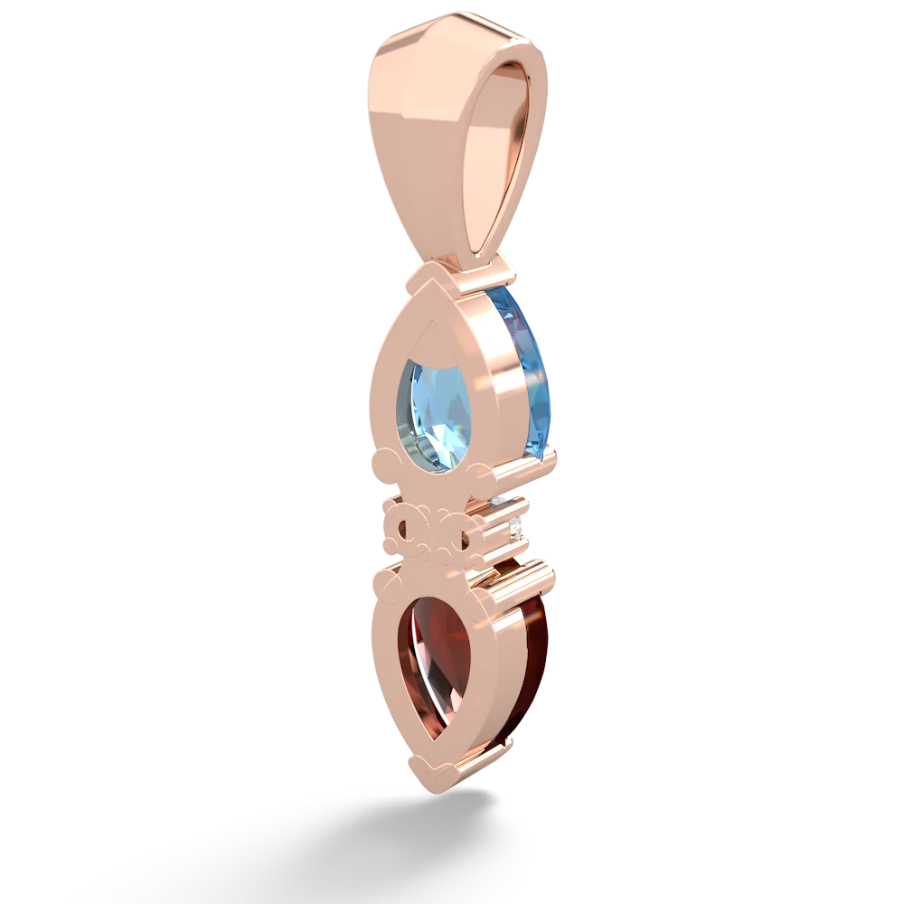 Blue Topaz Bowtie Drop 14K Rose Gold pendant P0865