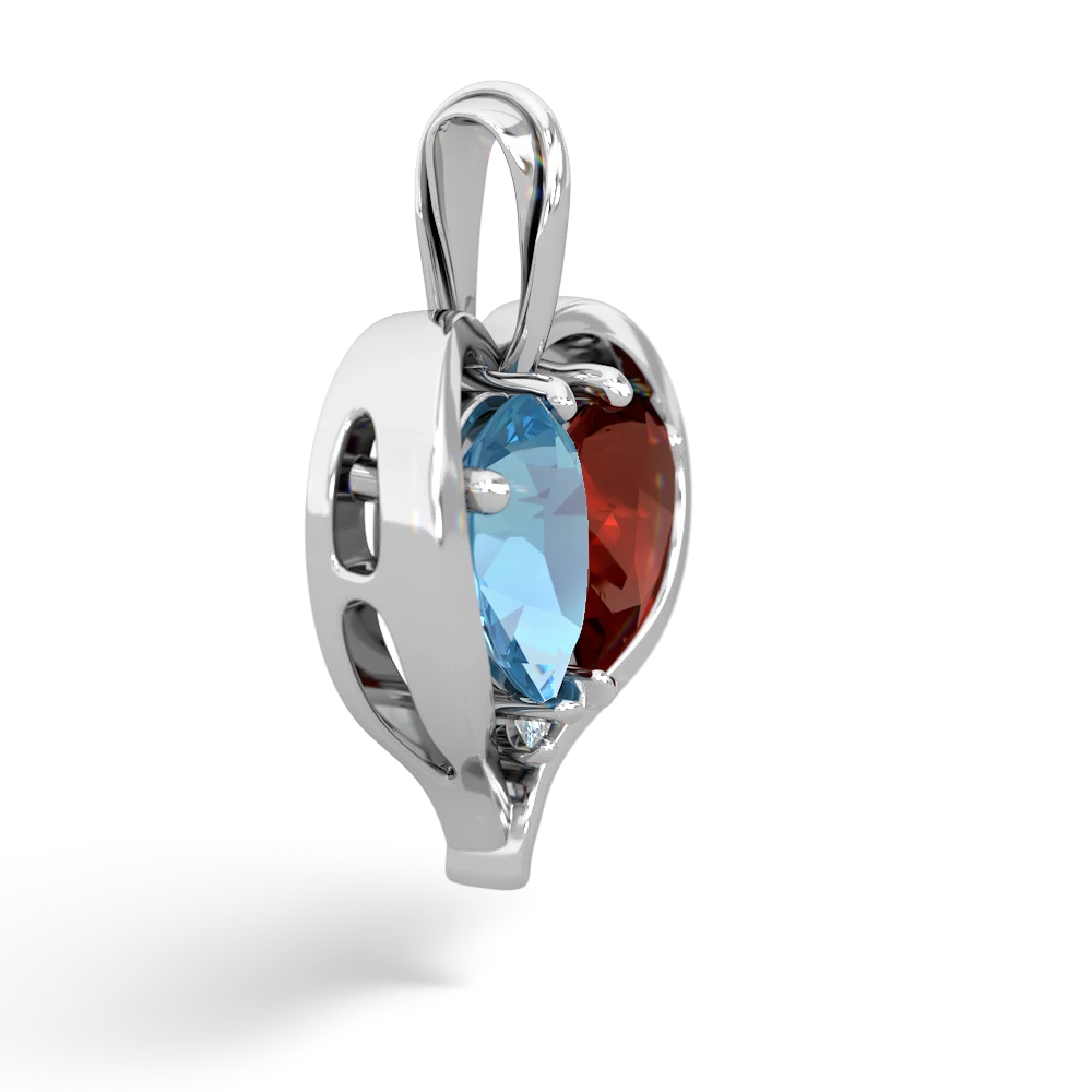 Blue Topaz Two Become One 14K White Gold pendant P5330