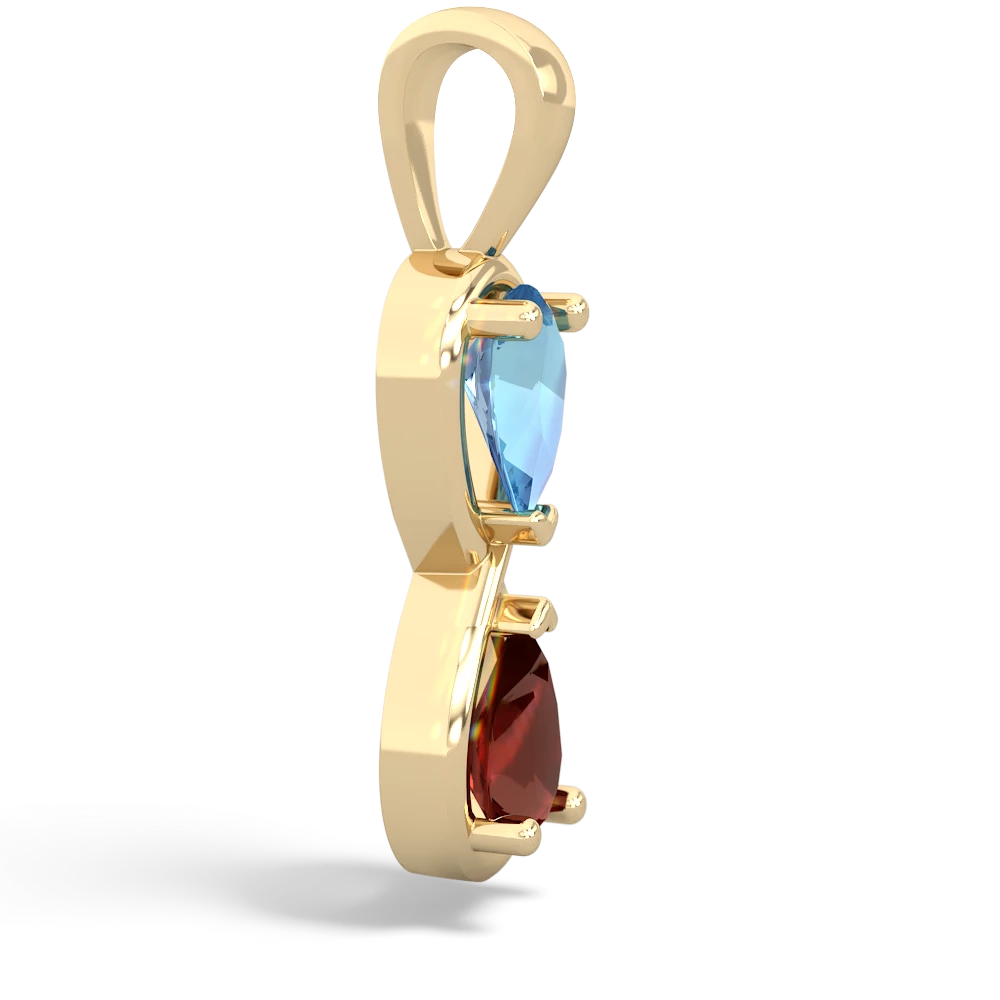 Blue Topaz Infinity 14K Yellow Gold pendant P5050