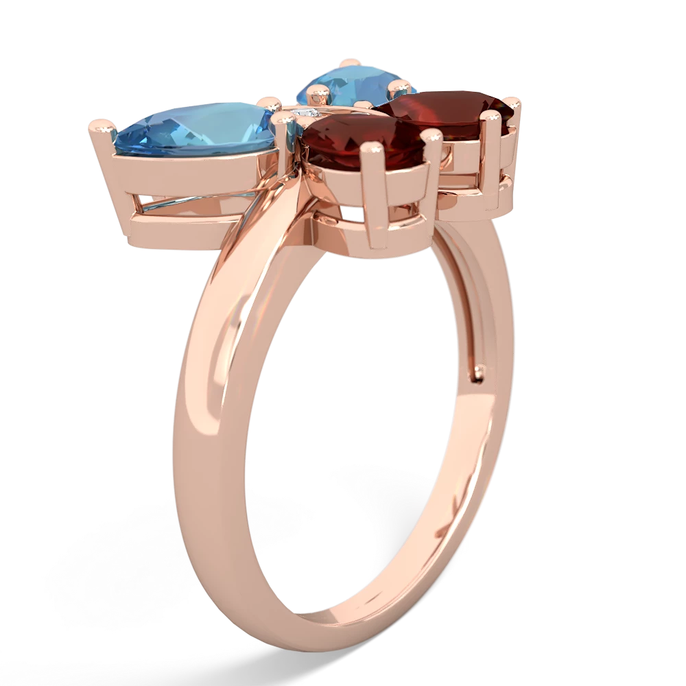 Blue Topaz Butterfly 14K Rose Gold ring R2215